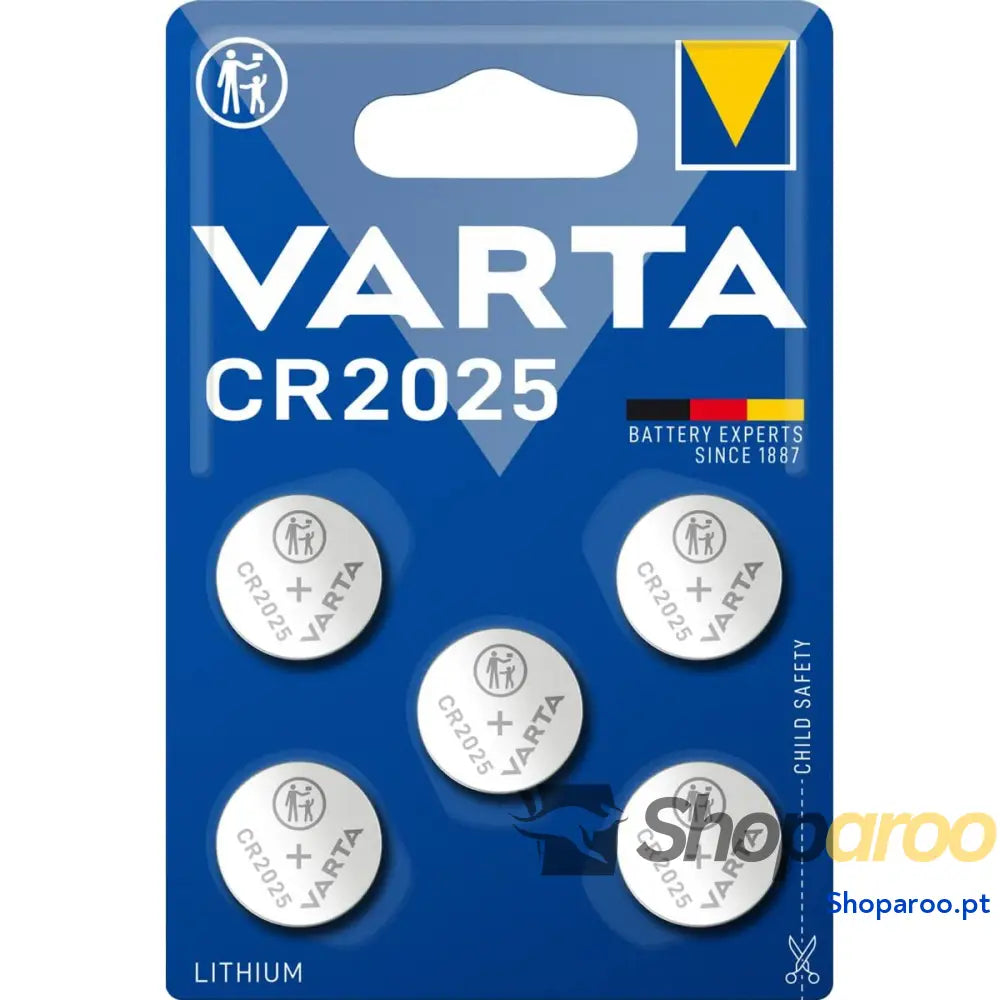Pilhas de Botão de Lítio Varta 6025101415 CR2025 3 V (5 Unidades)