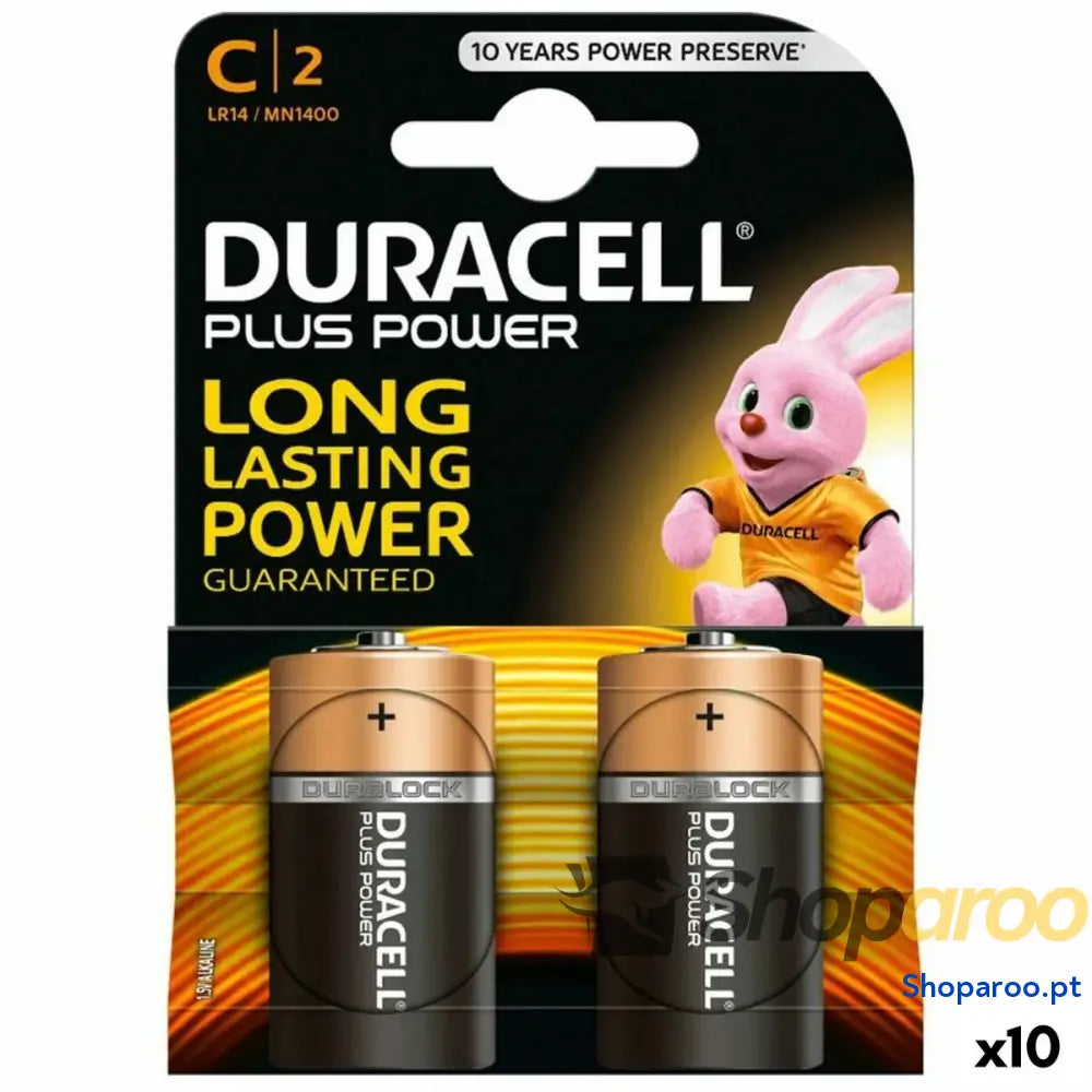 Pilhas DURACELL Plus Power L2 CLR14 1,5 V LR14 (10 Unidades)