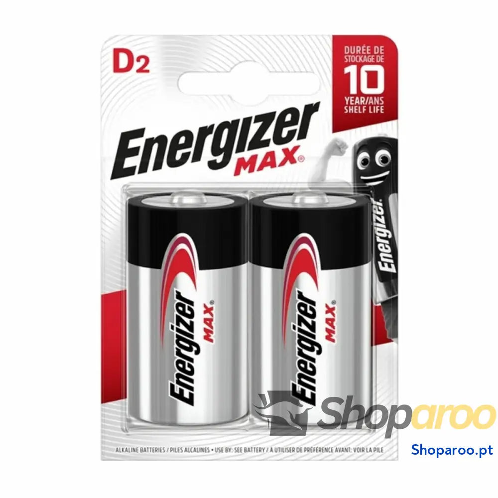 Pilhas Energizer MAX – D 1,5 V (2 Unidades)