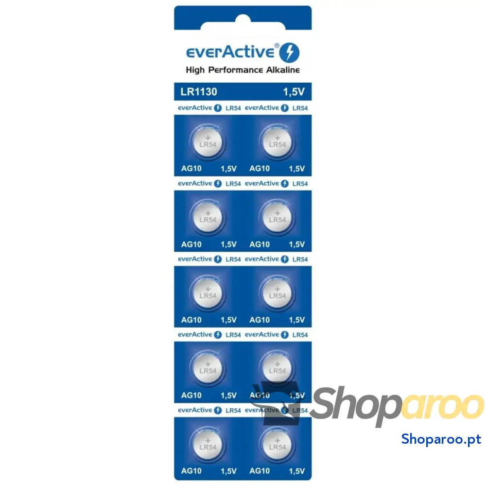 Pilhas EverActive AG10 G10 LR1130 LR54 1,5 V (10 Unidades)