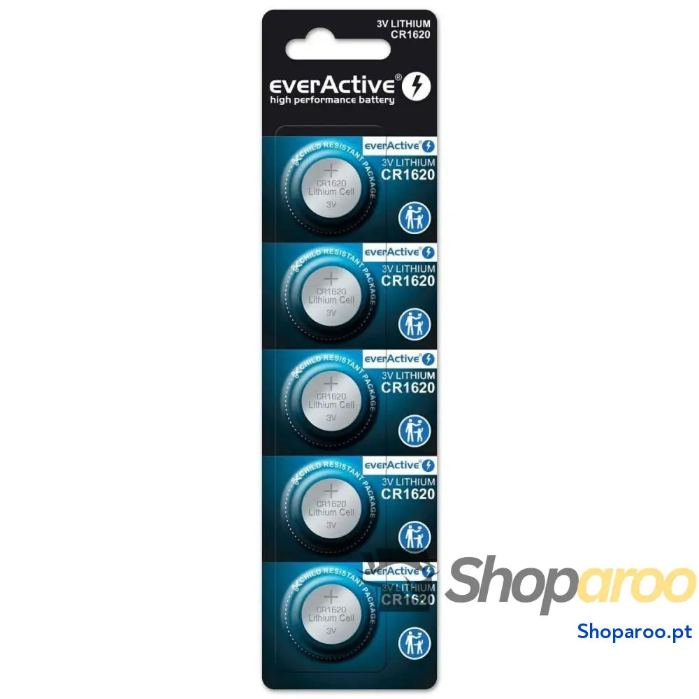 Pilhas EverActive CR1620 3 V (5 Unidades)