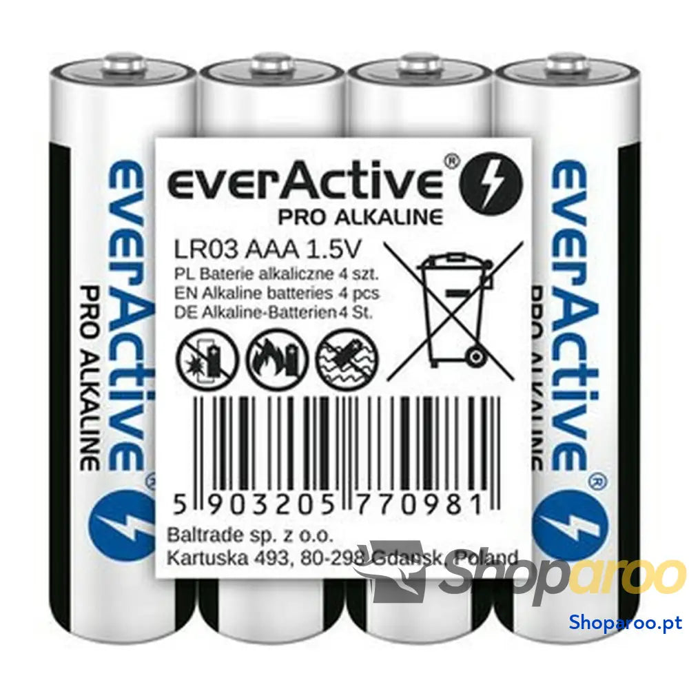 Pilhas EverActive LR03 1,5 V (4 Unidades)