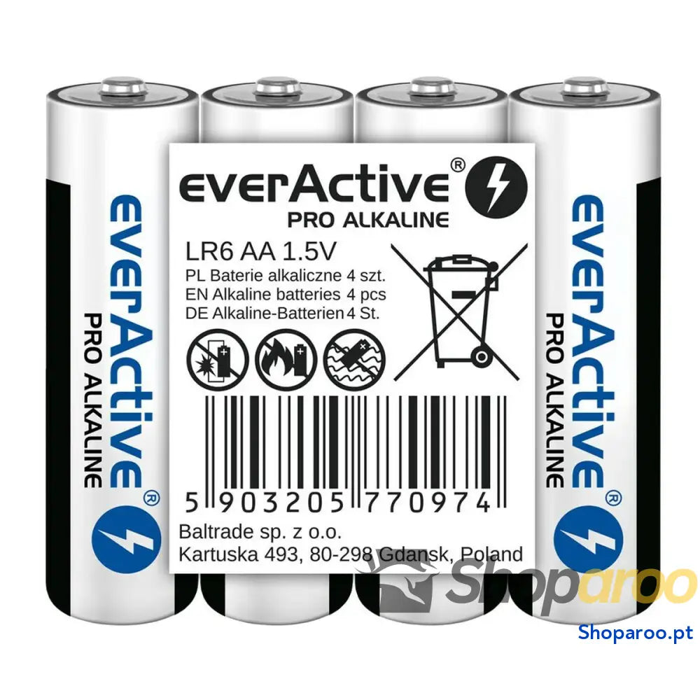 Pilhas EverActive LR6 AA 1,5 V (4 Unidades)
