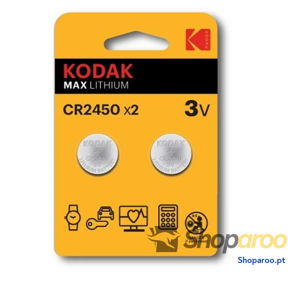 Pilhas Kodak CR2450 3 V (2 Unidades)