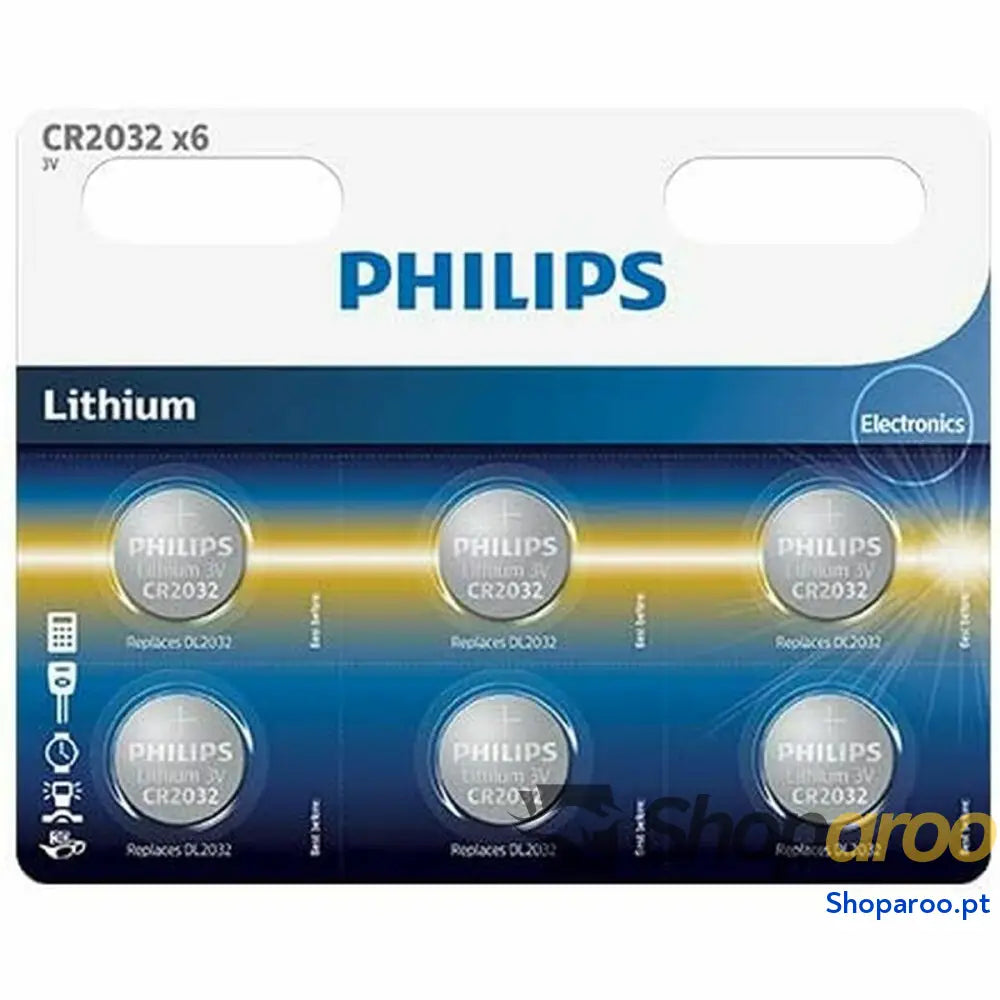 Pilhas Philips CR2032P6/01B 3 V