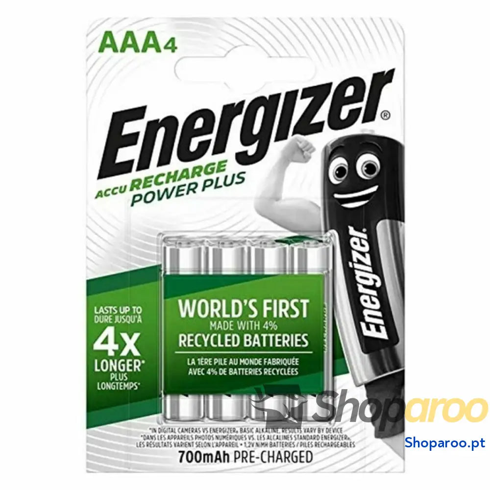 Pilhas Recarregáveis Energizer AAA-HR03 700 mAh 1,2 V AAA HR03 (4 Unidades)