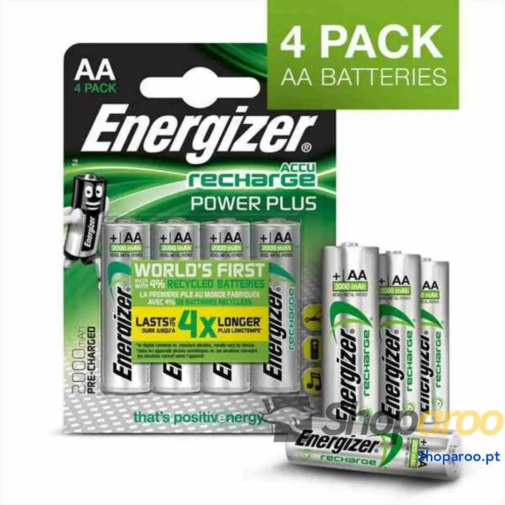 Pilhas Recarregáveis Energizer Accu Recharge Power Plus 2000 AA BP4 2000 mAh 1,2 V AA HR6 (4 Unidades)