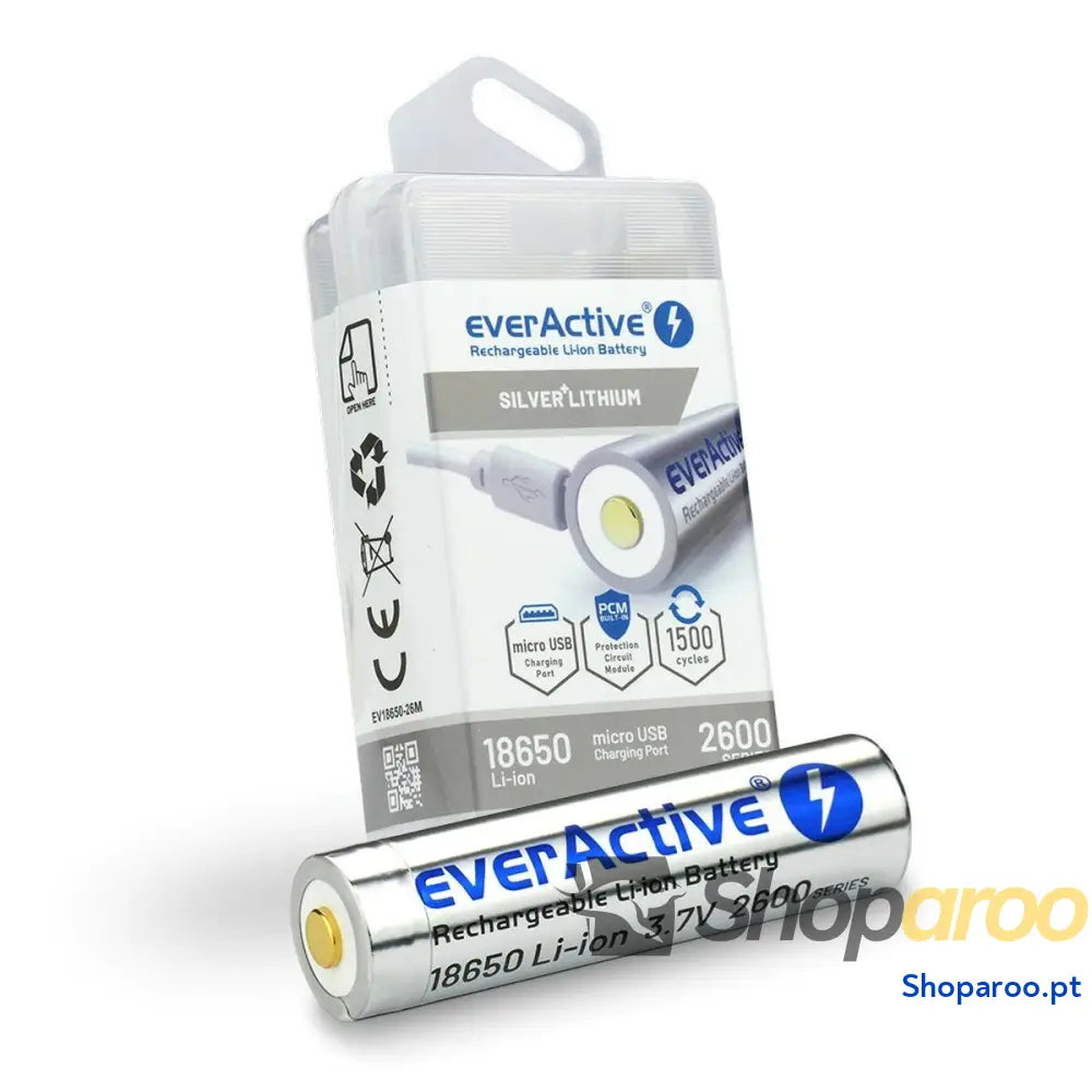 Pilhas Recarregáveis EverActive EV18650-26M 3,7 V