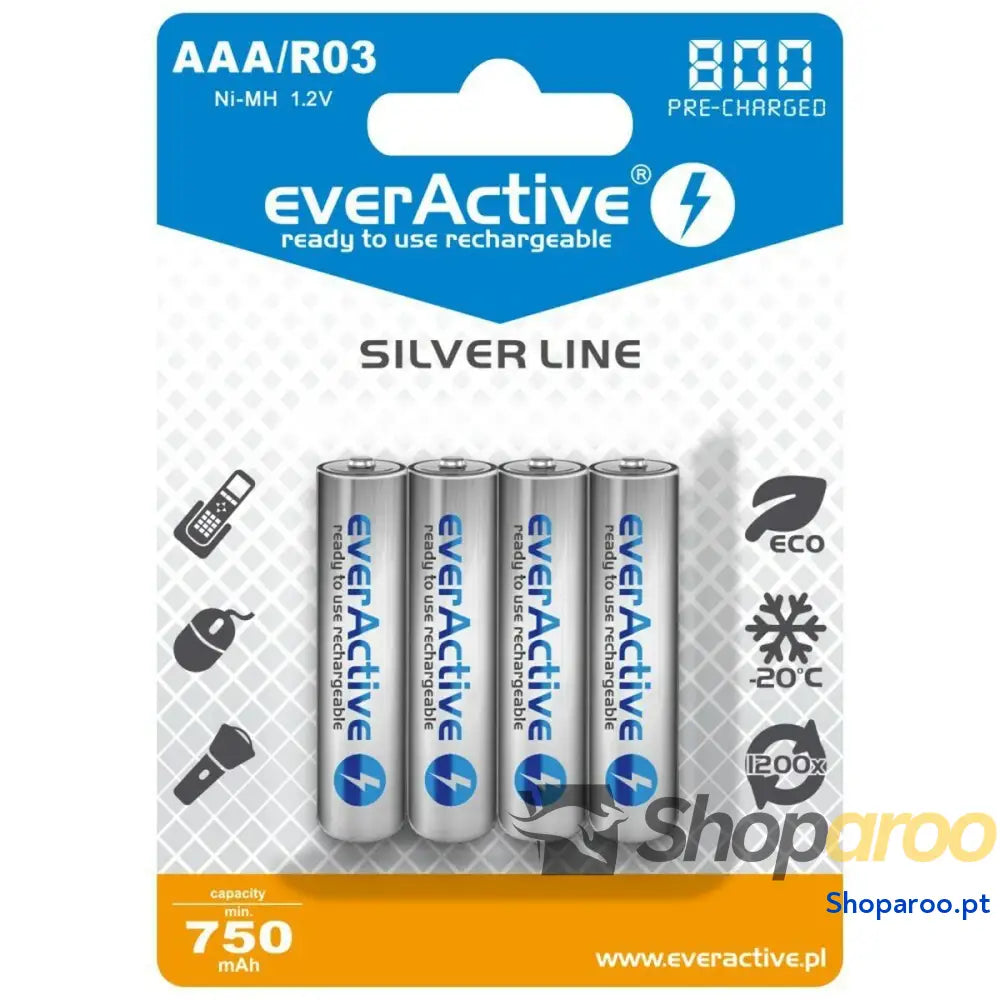 Pilhas Recarregáveis EverActive EVHRL03-800 R03 AAA 1,2 V
