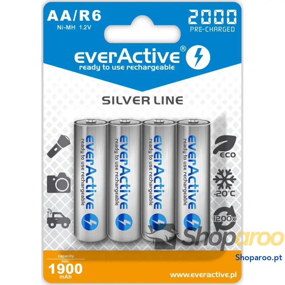 Pilhas Recarregáveis EverActive EVHRL6-2000 AA LR6 1,2 V 3.7 V