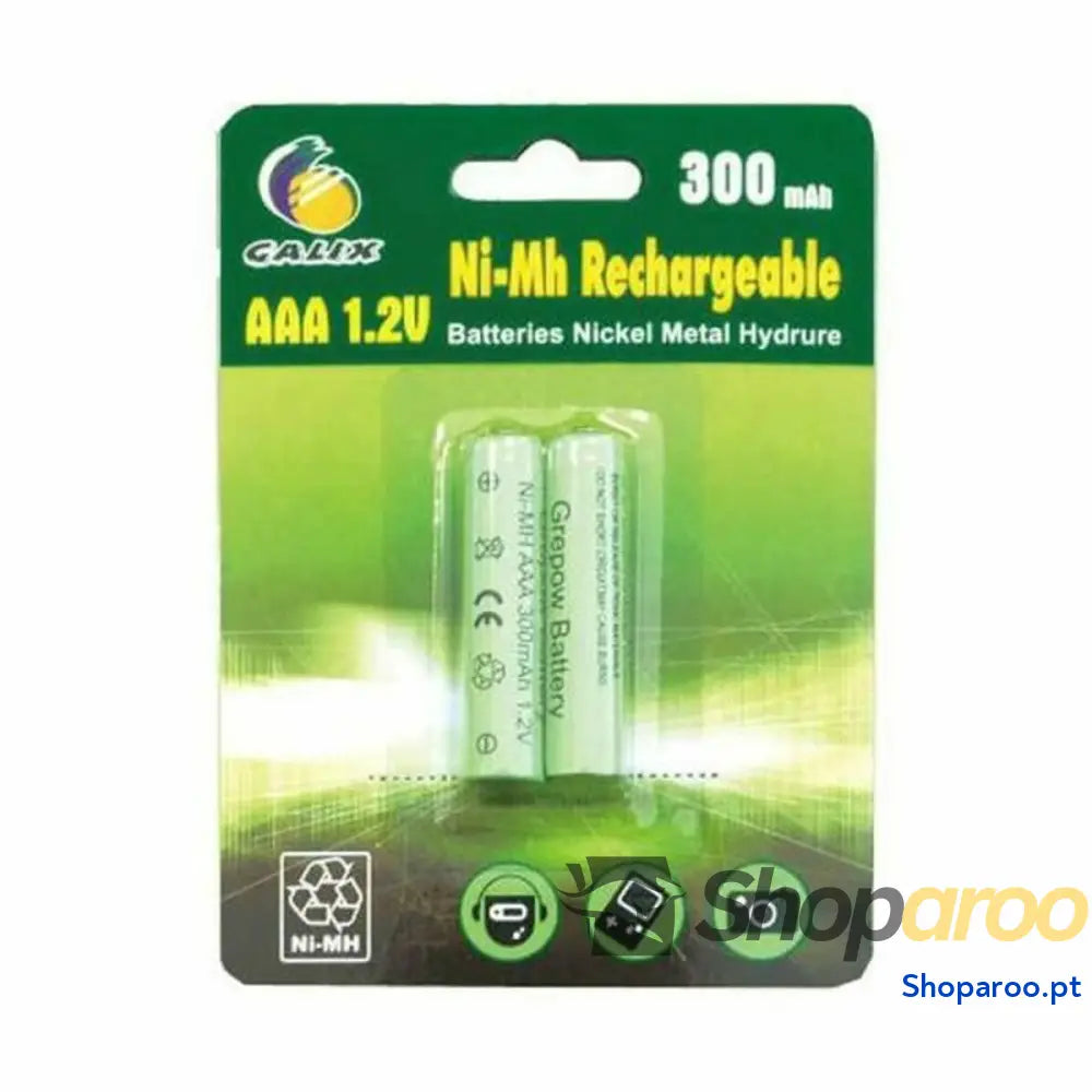 Pilhas Recarregáveis Galix LR03 / AAA 300 mAh (2 Unidades)