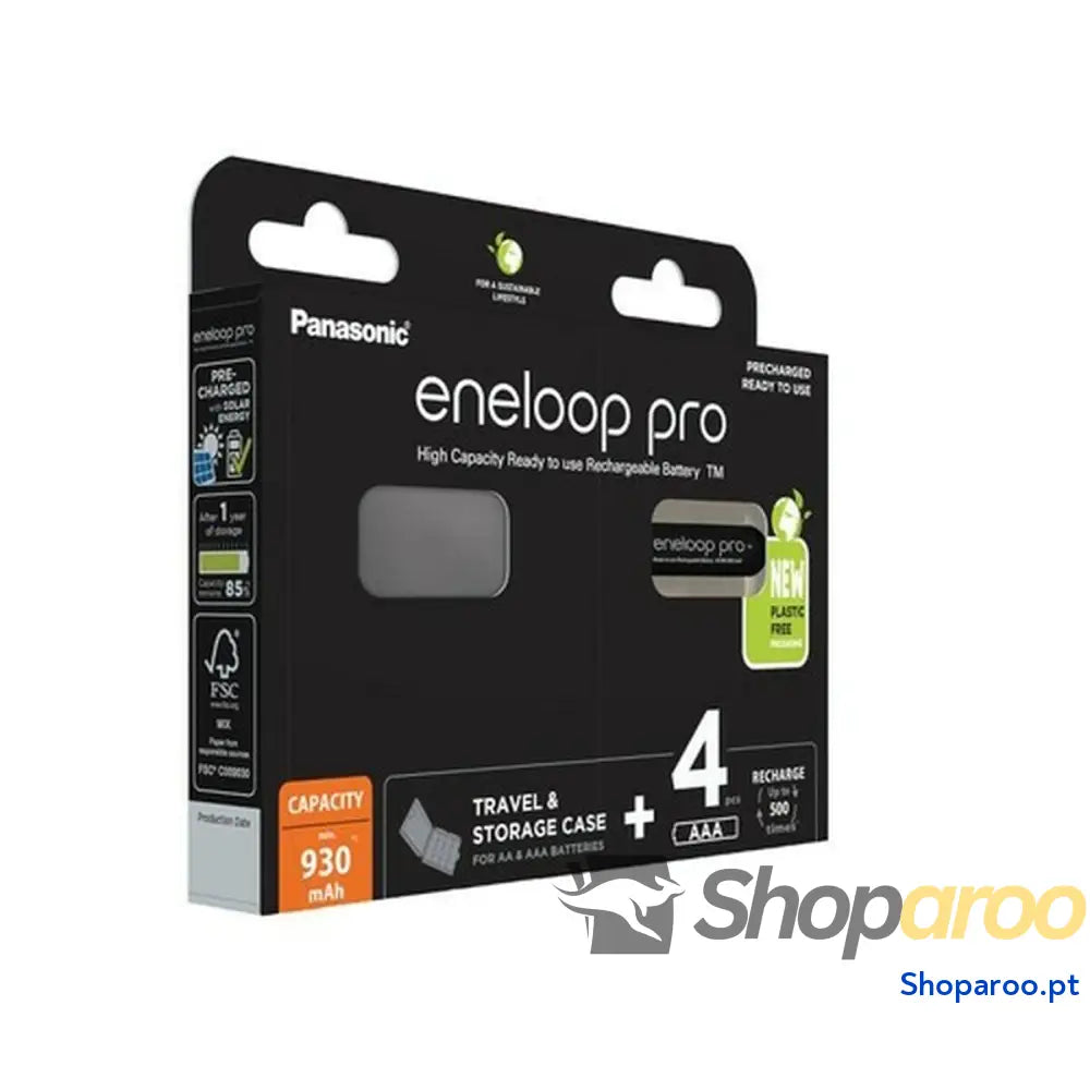 Pilhas Recarregáveis Panasonic BK-4HCDE/4CP + CASE