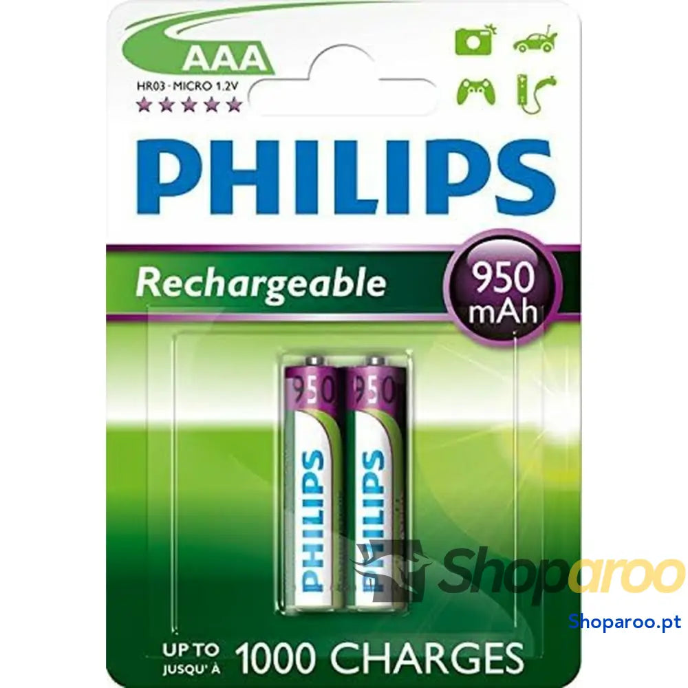Pilhas Recarregáveis Philips R03B2A95/10 1,2 V AAA (2 Unidades)
