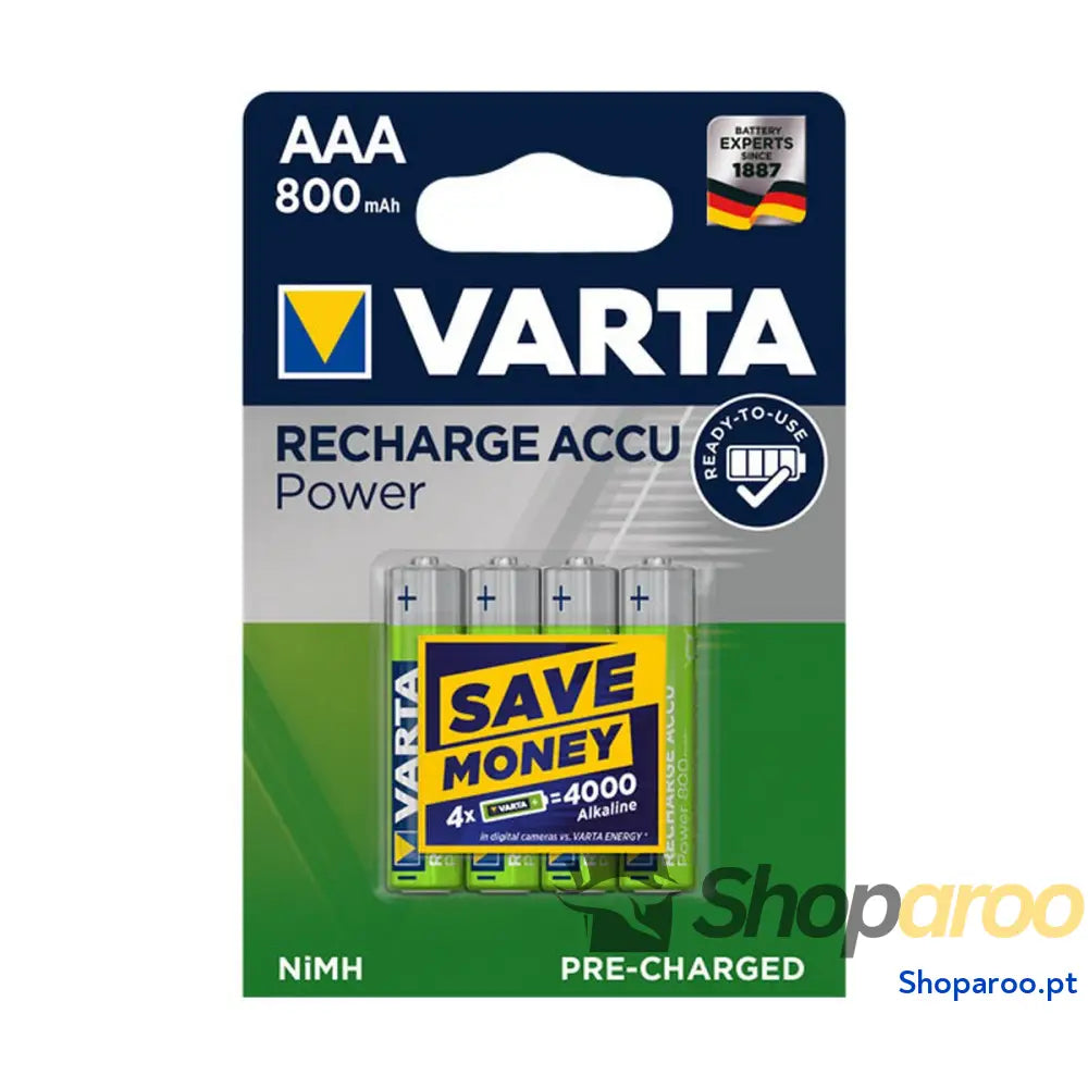 Pilhas Recarregáveis Varta -56703B 800 mAh 1,2 V AAA (4 Unidades)