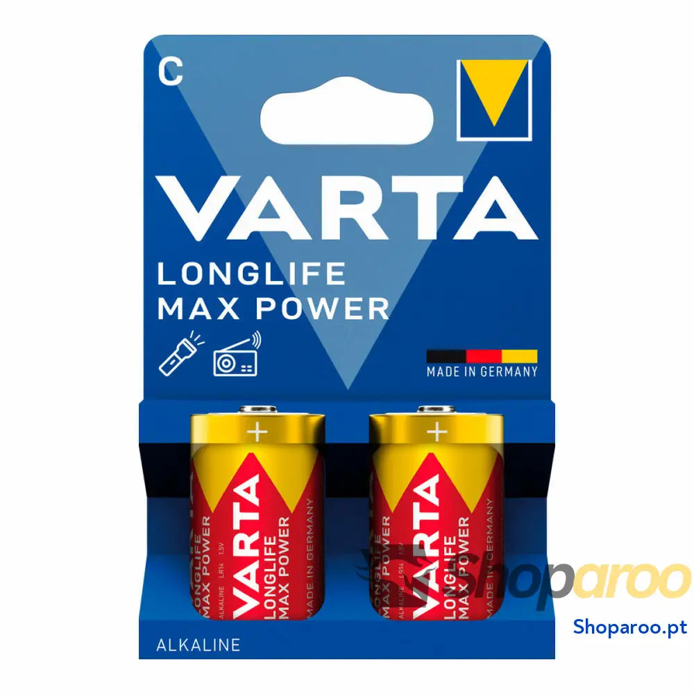 Pilhas Varta longlife max power 1,5 V Tipo C LR14 (2 Unidades)