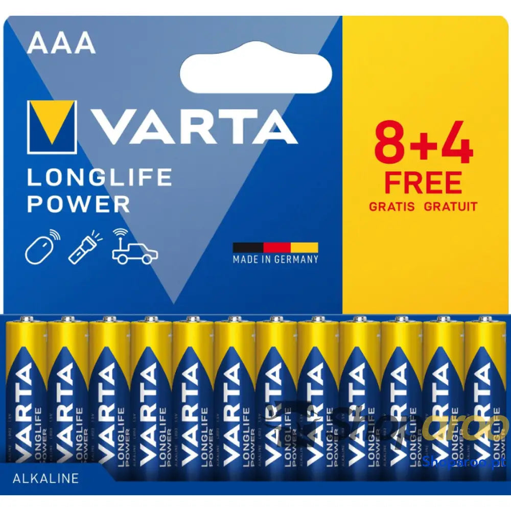 Pilhas Varta longlife power 1,5 V AAA LR03 (12 Unidades)