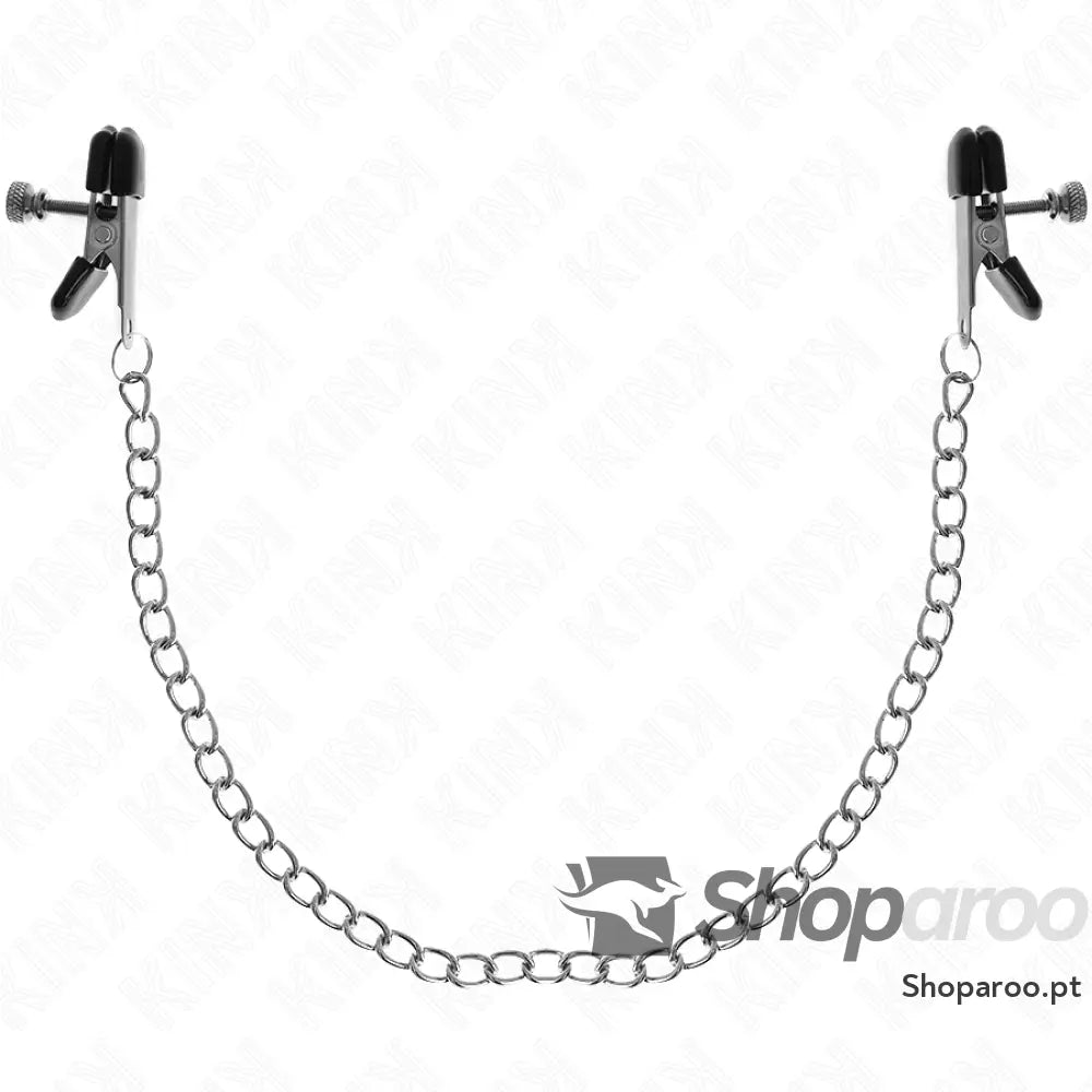 Pinças de Mamilo Corrente Plana Prata 34 cm KINK