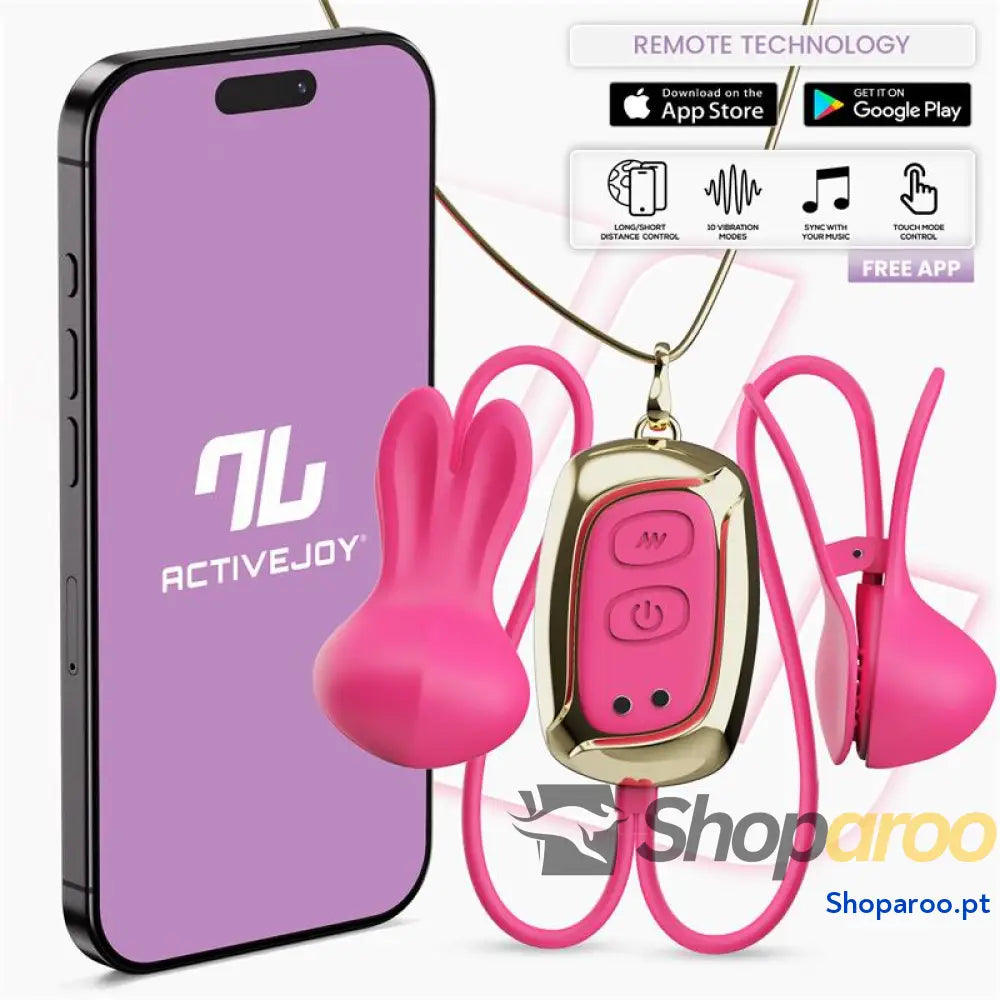 Pinças para mamilos com vibração controlo e colar APP