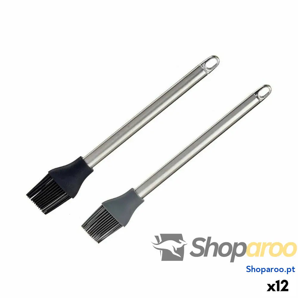 Pincel de Cozinha Kinvara KT3657(T/C)HB Silicone Aço inoxidável 28 x 4,5 X 2 cm (12 Unidades)