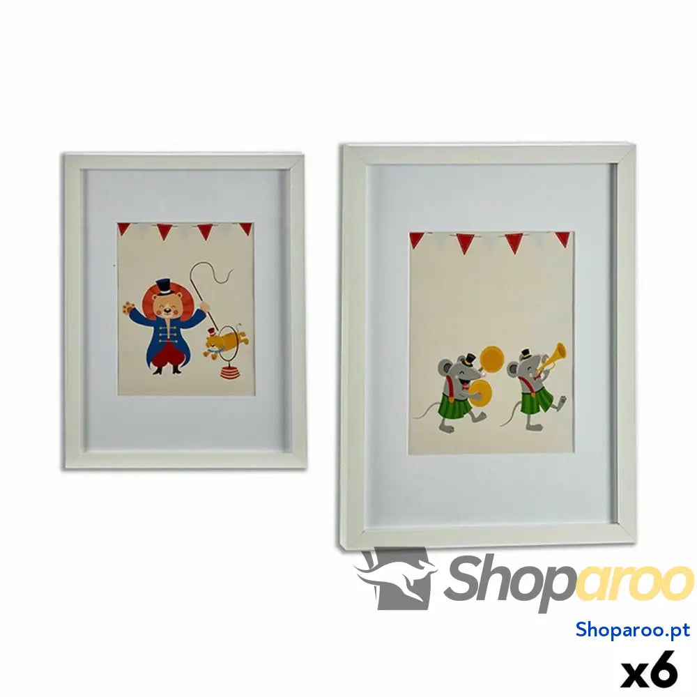 Pintura Circo Multicolor Madeira 33 x 3 43 cm