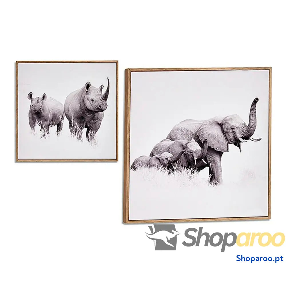 Pintura Com moldura animais Madeira Aglomerado (31 x 2 31 cm)