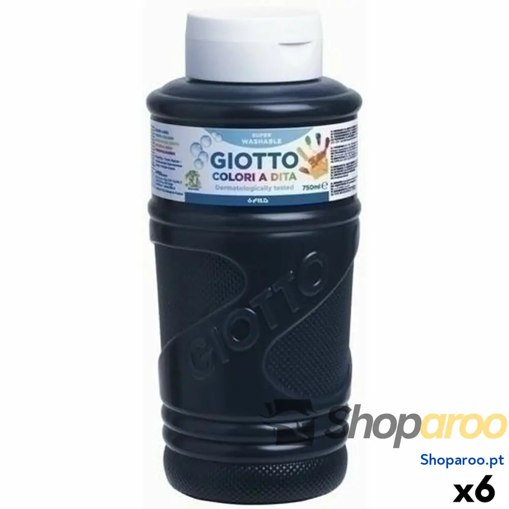Pintura de Dedos Giotto Preto 750 ml (6 Unidades)