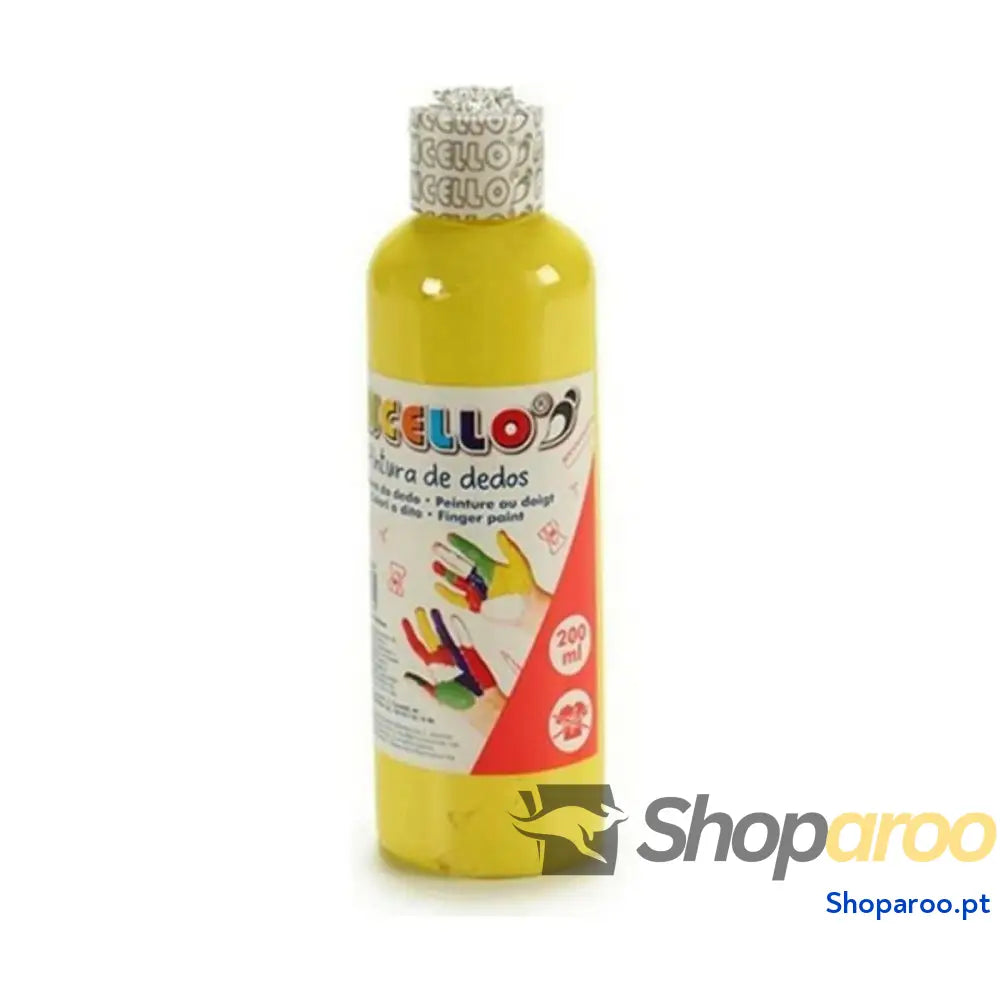 Pintura de Dedos Pincello FP200-Y Amarelo 200 ml (12 Unidades)