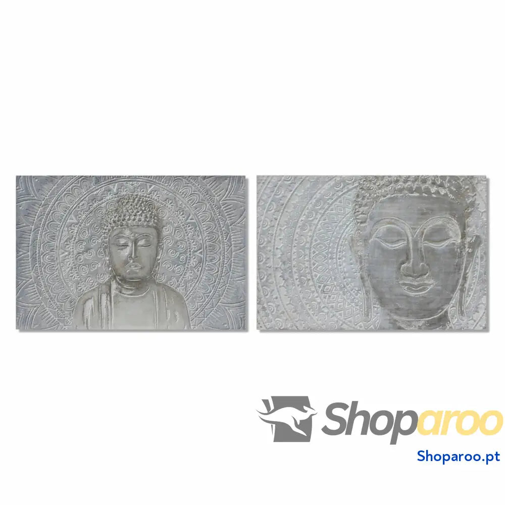 Pintura DKD Home Decor 120 x 2,8 80 cm Buda Oriental (2 Unidades)