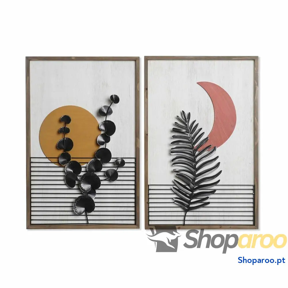 Pintura DKD Home Decor 51 x 3 76,5 cm Lua Escandinavo (2 Unidades)