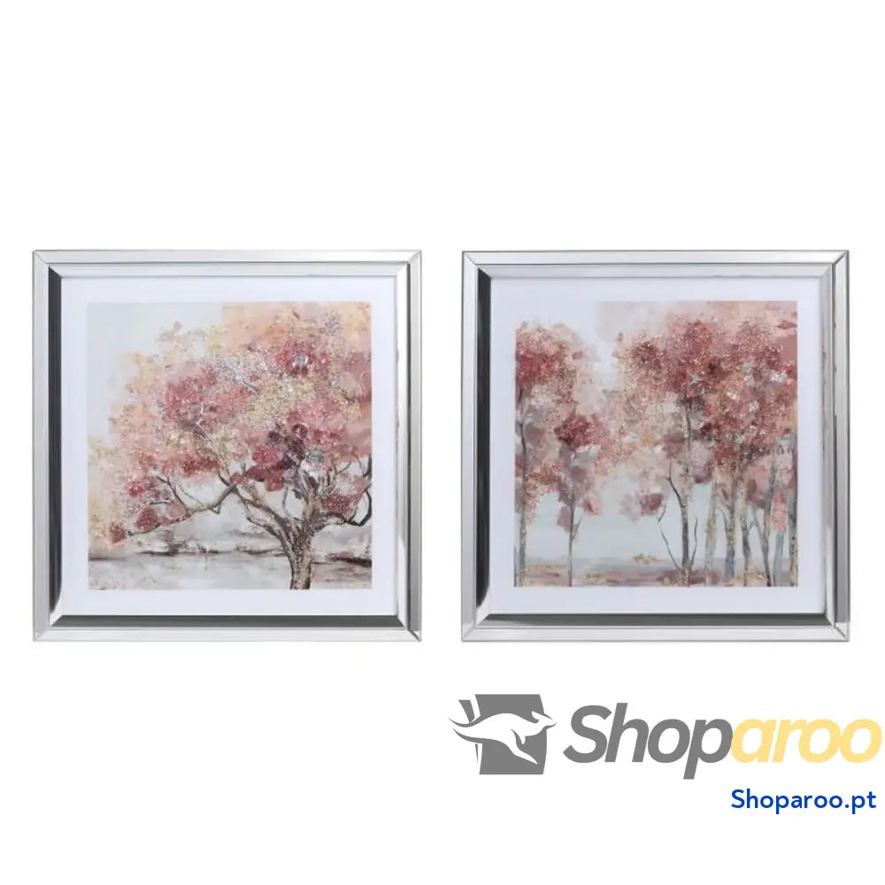 Pintura DKD Home Decor 69 x 2,5 cm Árvores Tradicional (2 Unidades)