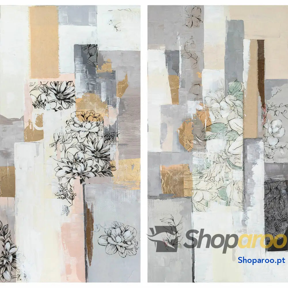Pintura DKD Home Decor Abstrato Moderno (60 x 2,4 120 cm) (2 Unidades)