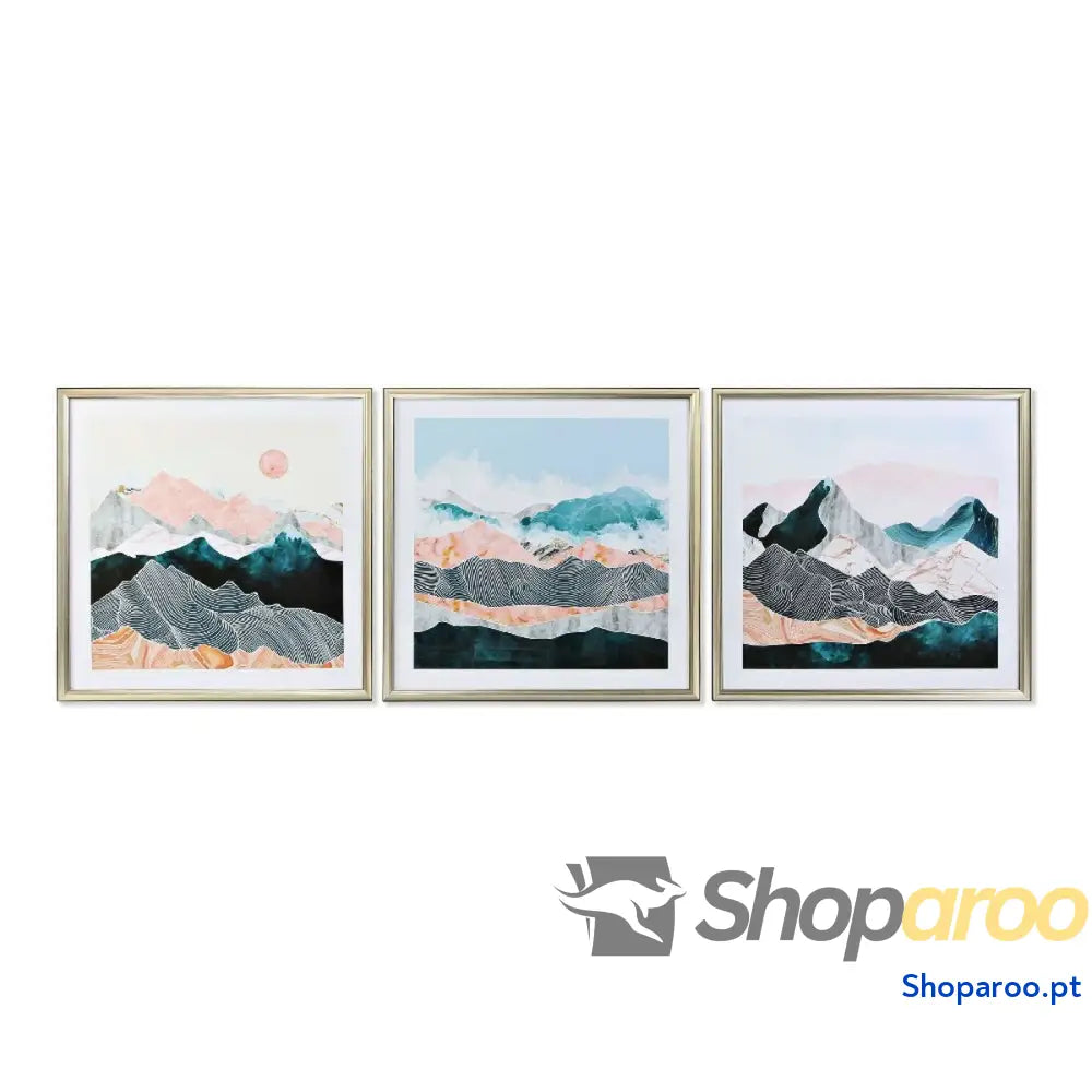 Pintura DKD Home Decor Oriental Montanha 70 x 4 cm (3 Peças)
