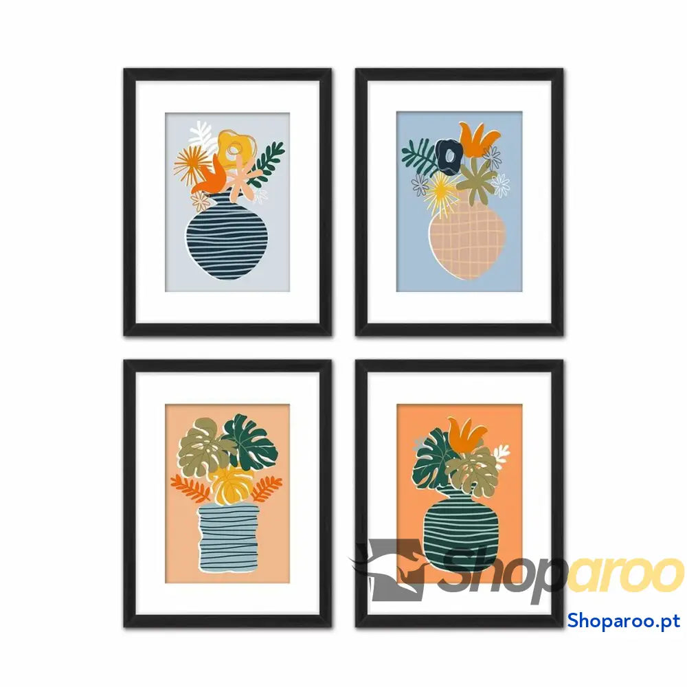Pintura DKD Home Decor Vaso (35 x 2,5 45 cm) 2 (4 Unidades)