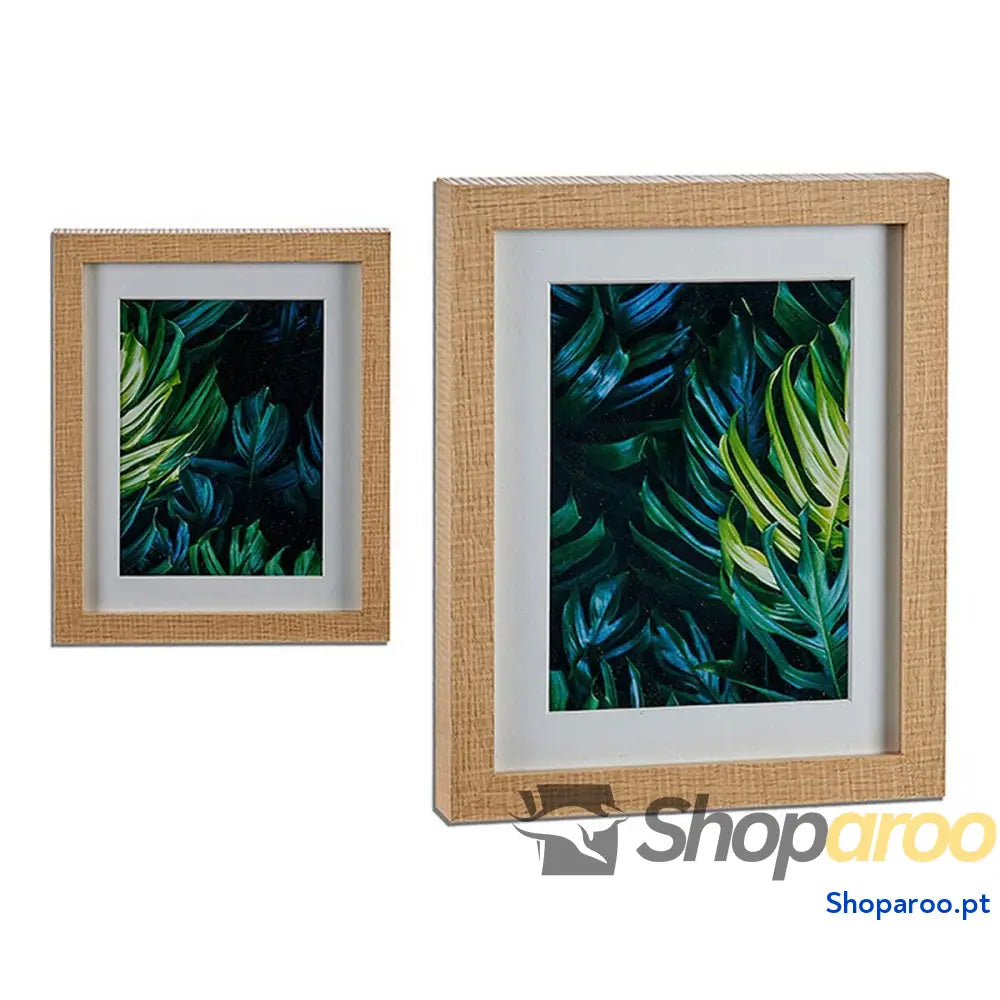 Pintura Folha de planta Verde Castanho Vidro Aglomerado 23 x 3 28 cm