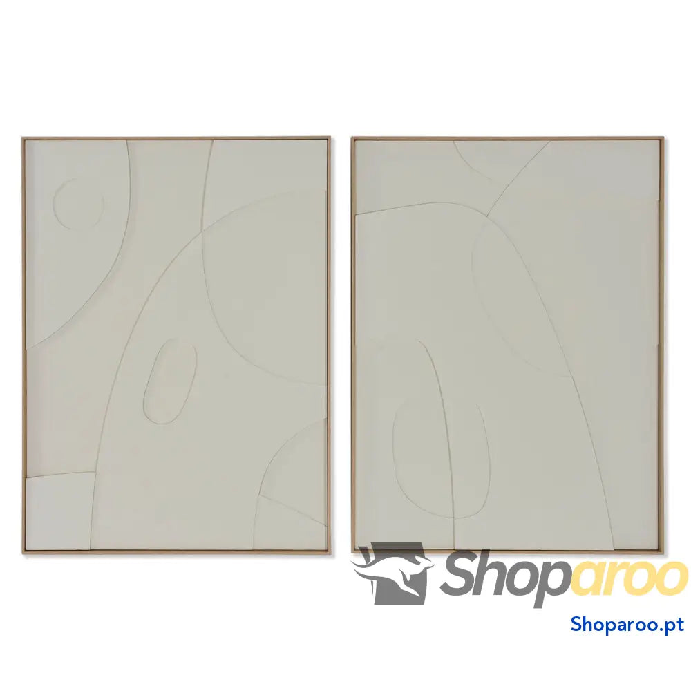 Pintura Home ESPRIT Abstrato Escandinavo 75 x 4 100 cm (2 Unidades)