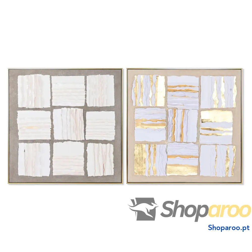 Pintura Home ESPRIT Abstrato Moderno 102,3 x 4,5 cm (2 Unidades)