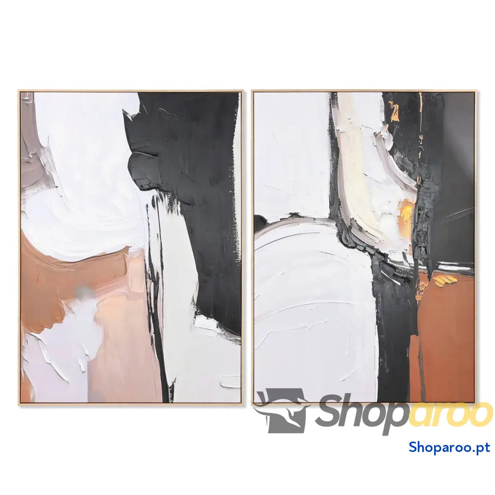 Pintura Home ESPRIT Abstrato Moderno 103 x 4,5 143 cm (2 Unidades)