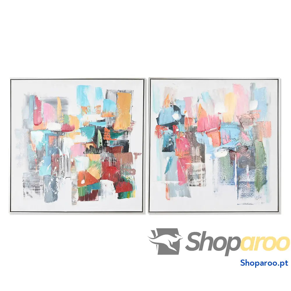 Pintura Home ESPRIT Abstrato Moderno 82 x 4,5 cm (2 Unidades)