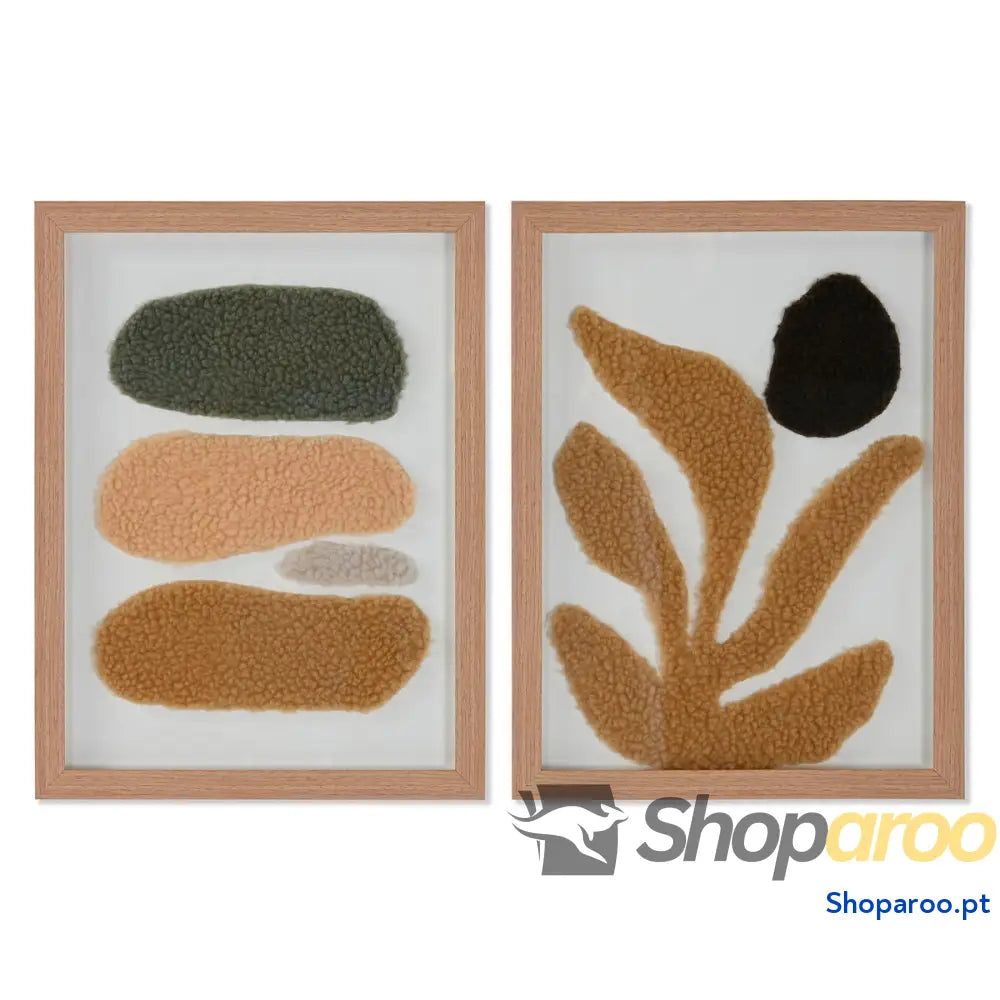 Pintura Home ESPRIT Abstrato Urbana 30 x 2,5 40 cm (2 Unidades)