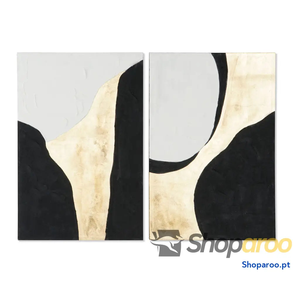 Pintura Home ESPRIT Abstrato Urbana 60 x 3 90 cm (2 Unidades)