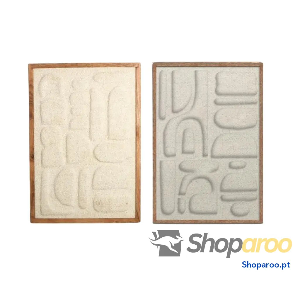 Pintura Home ESPRIT Bege Moderno Urbana 75 x 3 105 cm (2 Unidades)