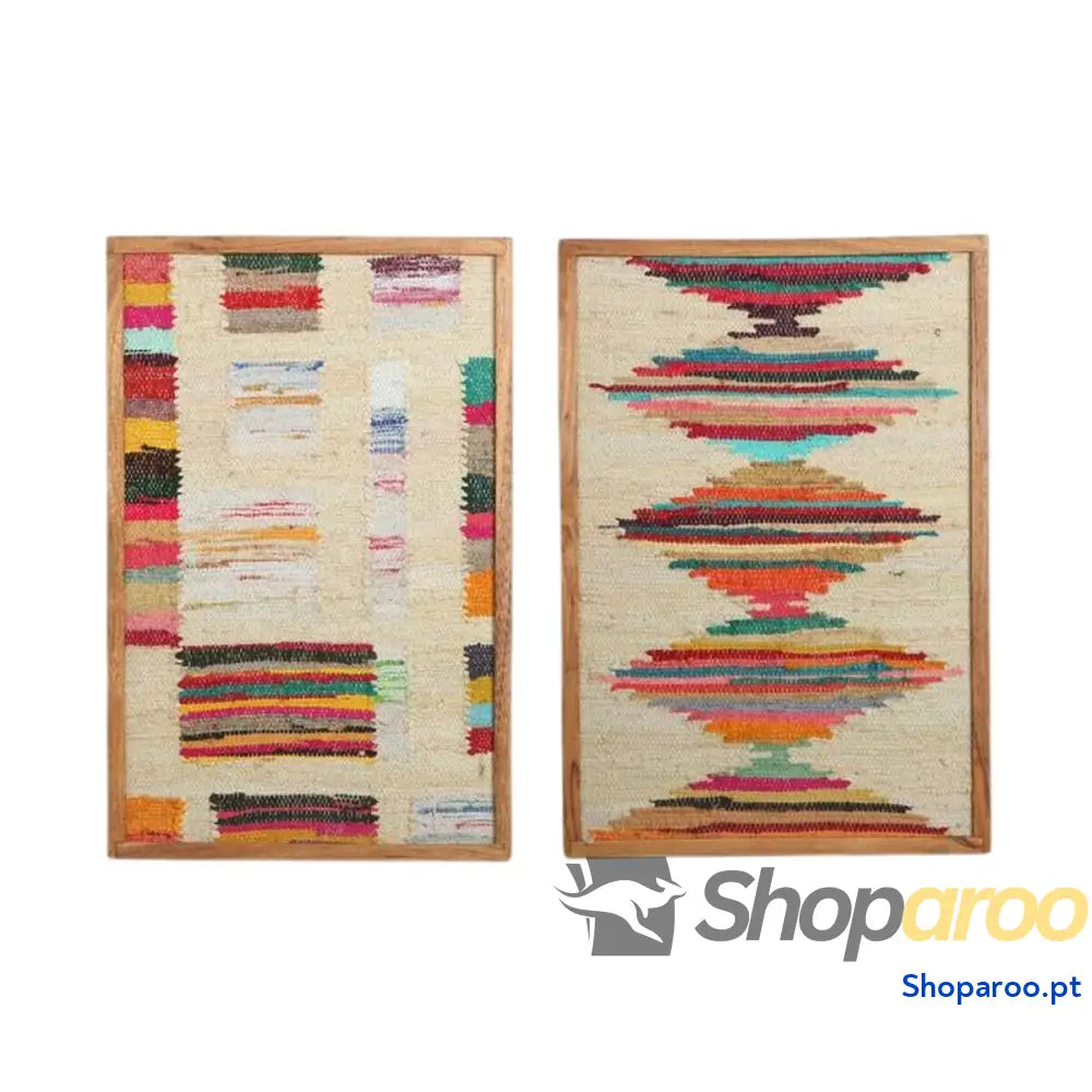 Pintura Home ESPRIT Boho 60 x 3 90 cm (2 Unidades)