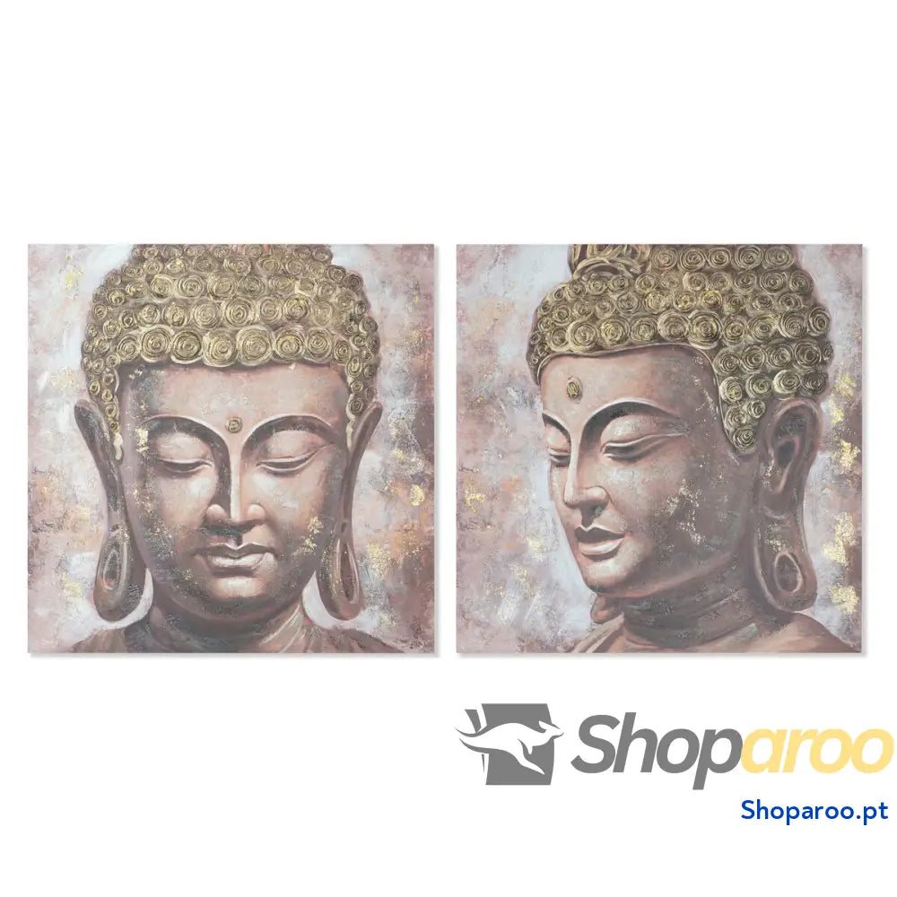 Pintura Home ESPRIT Buda Oriental 100 x 3 cm (2 Unidades)
