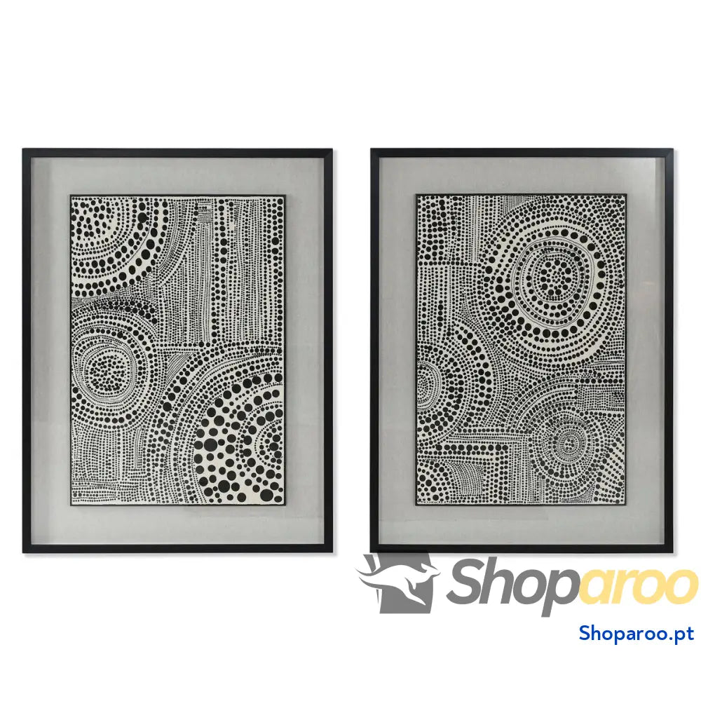 Pintura Home ESPRIT Preto Vermelho Moderno 75 x 4 100 cm (2 Unidades)