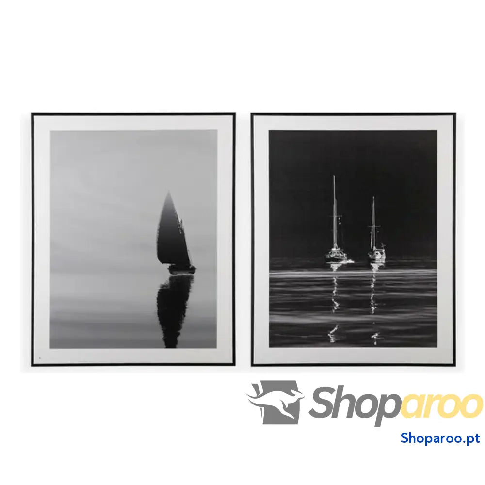 Pintura Versa Com moldura Barco poliestireno Tela Madeira MDF 3,5 x 100 80 cm