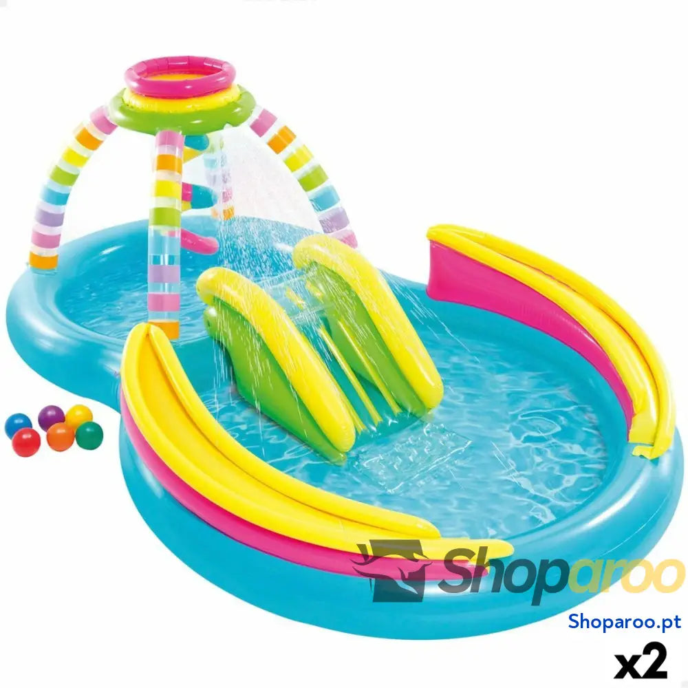 Piscina Insuflável para Crianças Intex Arco-íris 374 L 295 x 109 x 191 cm (2 Unidades)