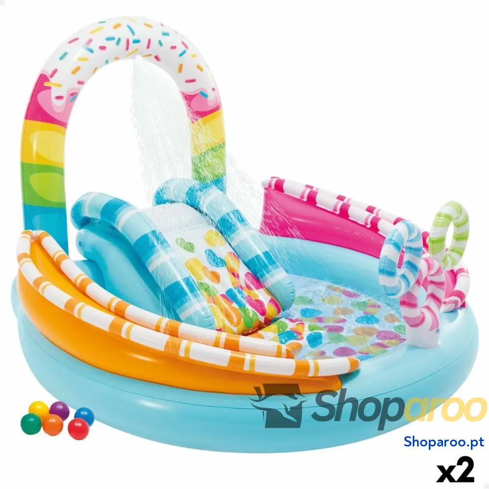 Piscina Insuflável para Crianças Intex Guloseimas 165 L 170 x 122 x 168 cm (2 Unidades)