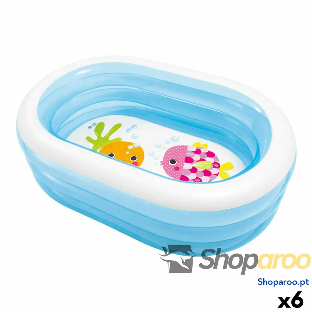 Piscina Insuflável para Crianças Intex Ovalada Azul Branco 230 L 163 x 46 107 cm (6 Unidades)