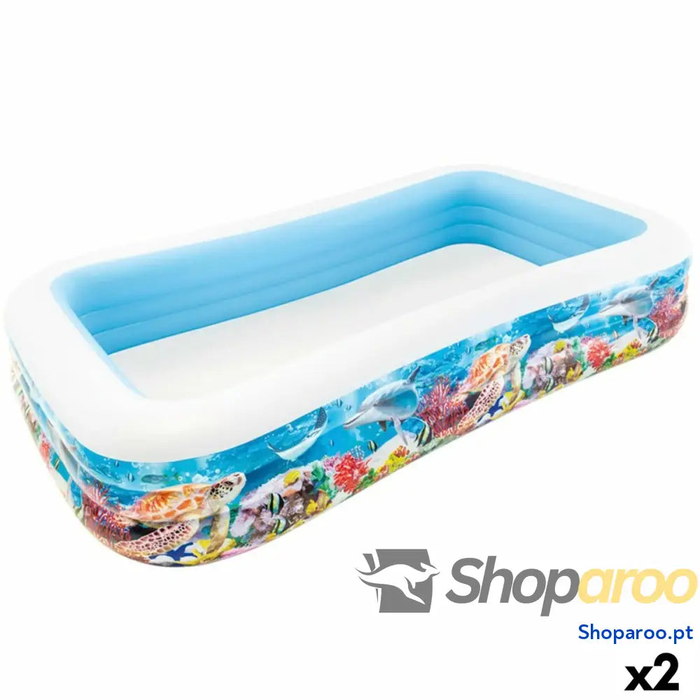 Piscina Insuflável para Crianças Intex Tropical 1020 L 305 x 56 x 183 cm (2 Unidades)
