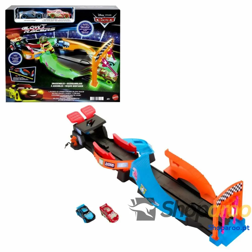 Pista Lançadora Mattel Glow Racers Brilha no escuro